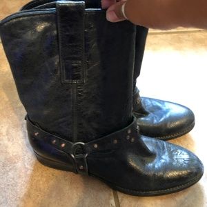 SAM EDELMAN LakotaBlack Leather Moto Boots - 9M